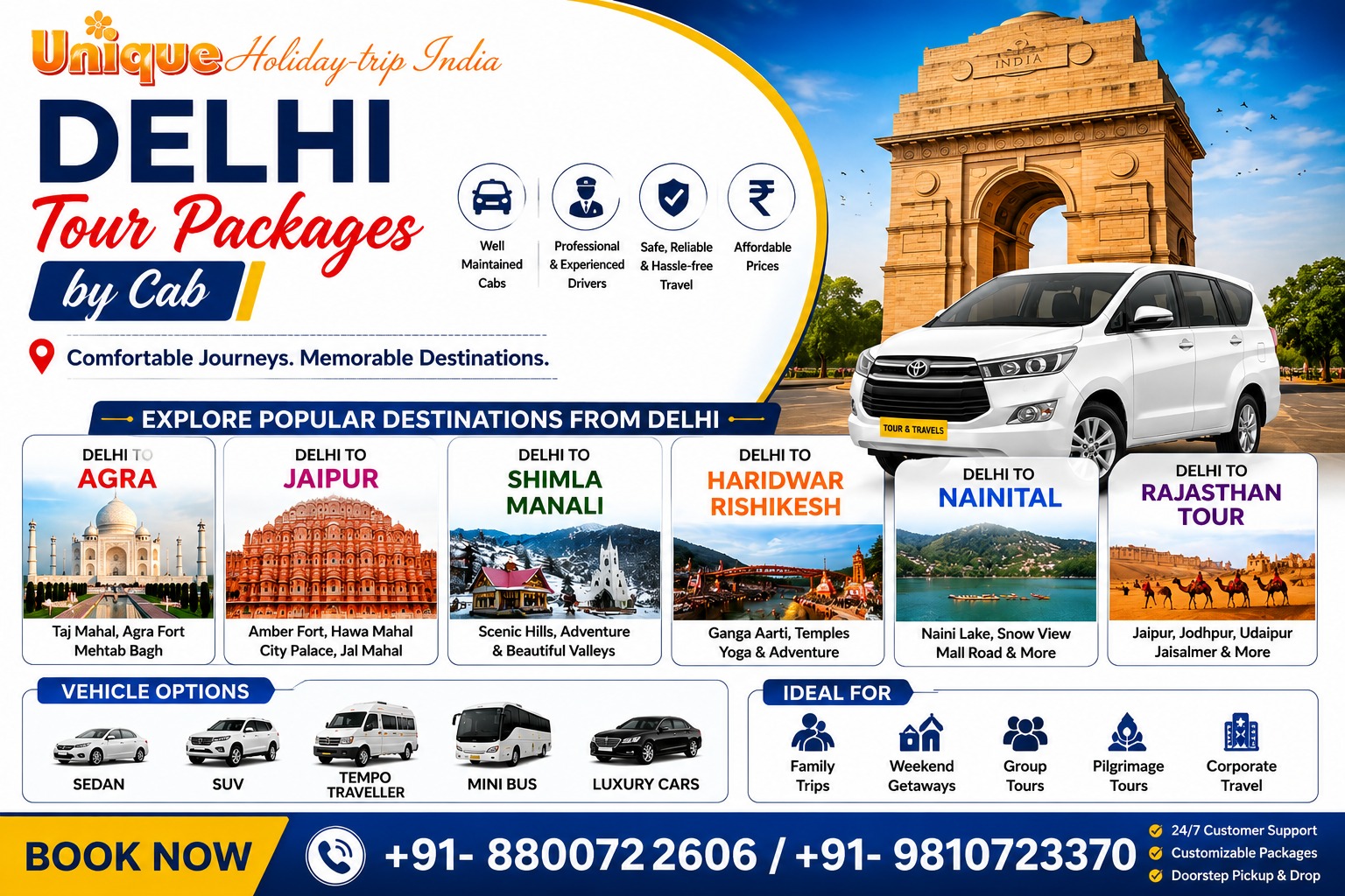 Delhi Tour Packages by Cab