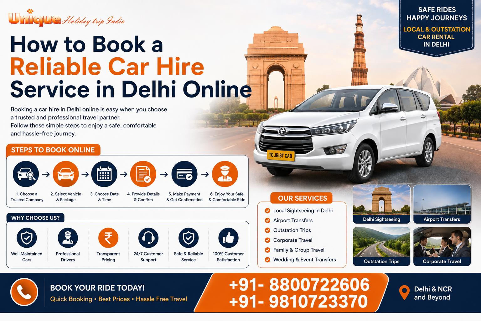 How to Book a Reliable Car Hire Service in Delhi Online