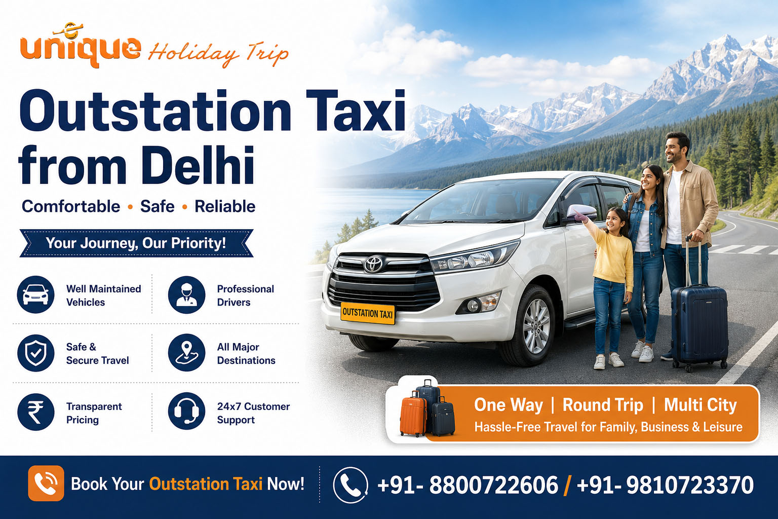 utstation Taxi from Delhi
